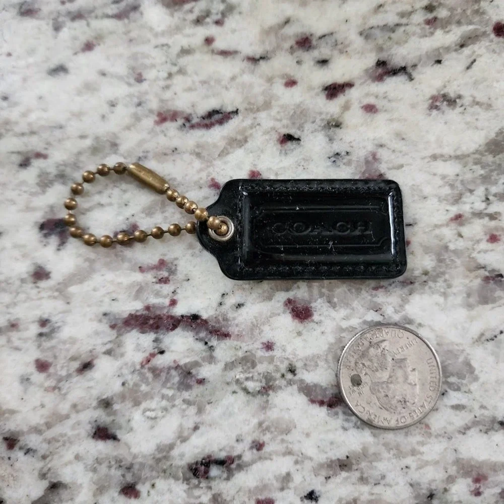 COACH Y2K Poppy Small Replacement Hangtag Black Patent Leather Bag Charm